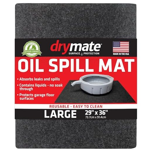 Drymate Oil Spill Mat (29" x 36"), Premium Absorbent Oil Mat – Reusable/Durable/Waterproof – Oil Pad Contains Liquids, Protects Garage Floor Surface (Made in The USA)