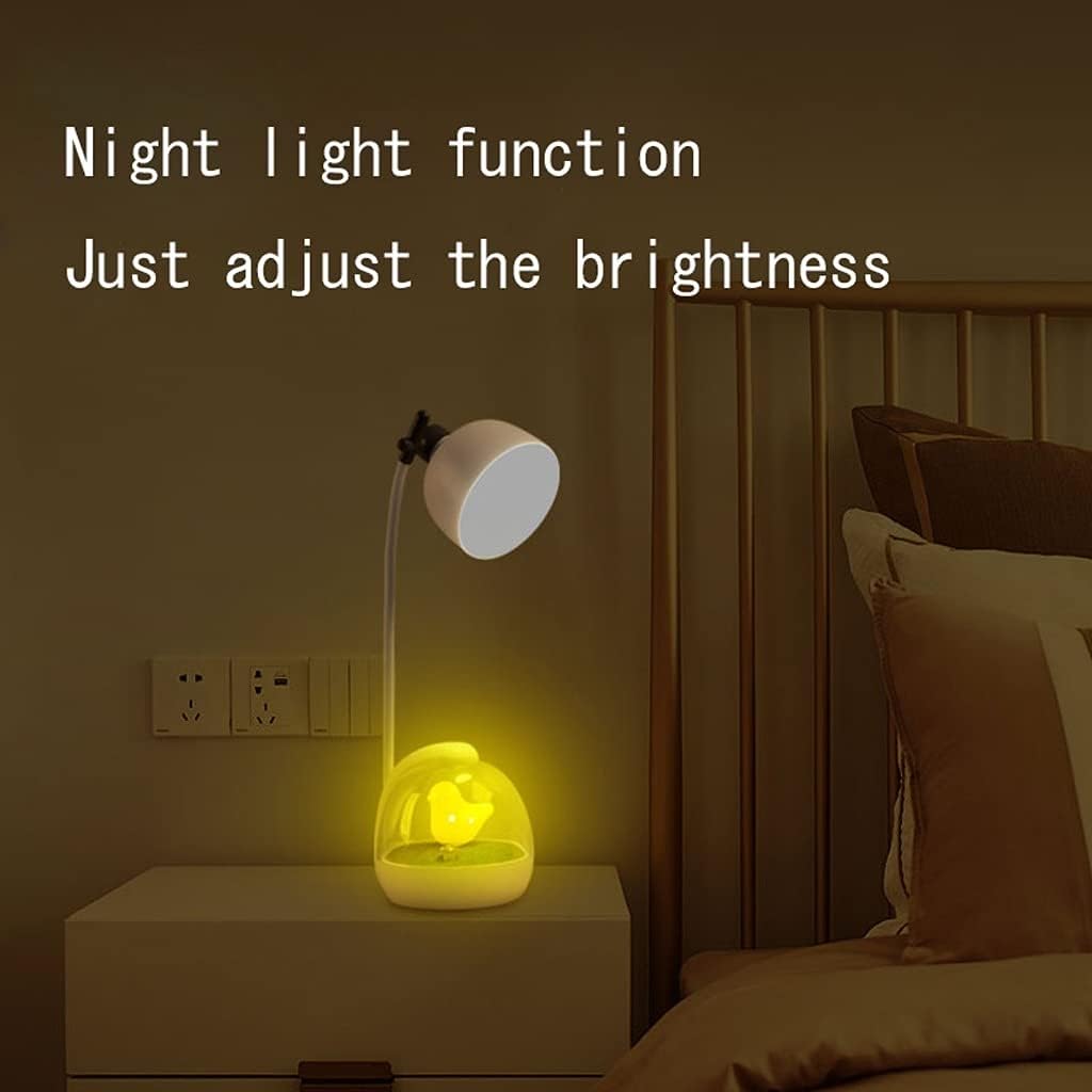 Cute and Creative LED Desk Lamp Rechargeable Touch Table Lamp Three-Tone Light Suitable for Children's Learning Home Office (Color : Yellow)