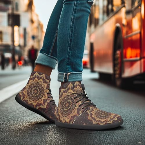 Image of Binienty Zero Drop Sole Barefoot Men's Women's PU Leather Flat Minimalist Barefoot Sneakers Athletic Shoes Waterproof