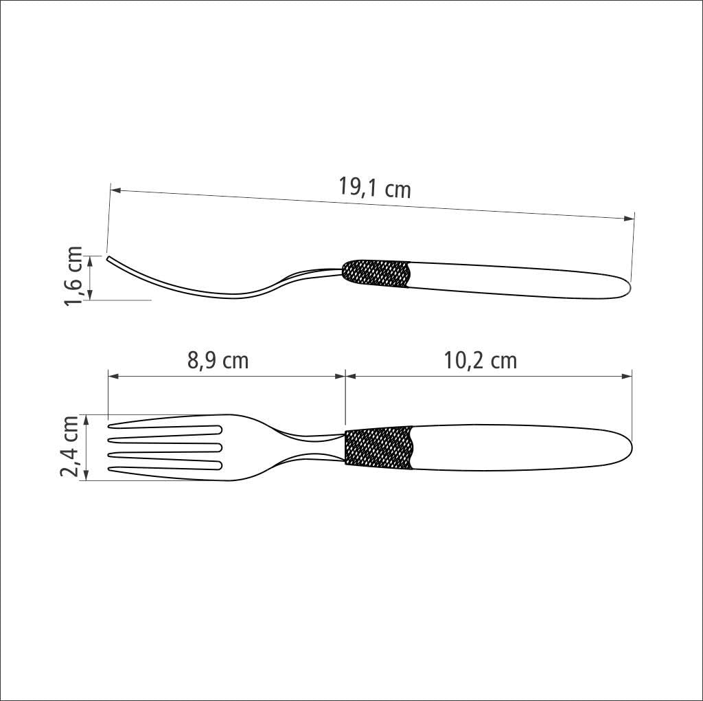 Tramontina Set of 3 Ipanema Table Forks, Dark Blue, Stainless Steel