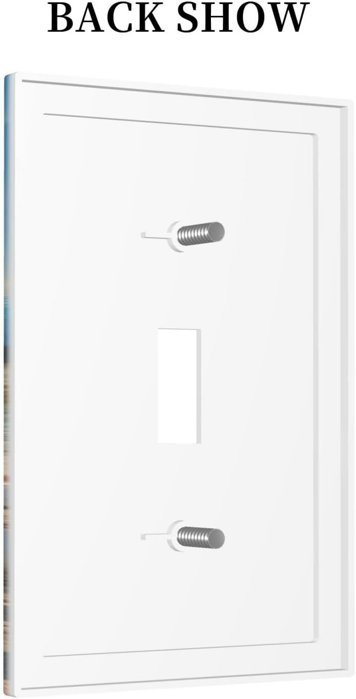 Decorative Light Switch Cover Plate Beach Starfish Seashell Hawaiian Ocean Theme 1 Gang Wall Plate Oversized Single Toggle Wall Cover Plate Jumbo Electrical Switchplate Face Plate
