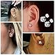 Besyvvin 8stk Magnetischer Ohrstecker Fake Magnet Ohrringe Kein Piercing Ohr Stecker Silber Stein für Herren Mann Damen