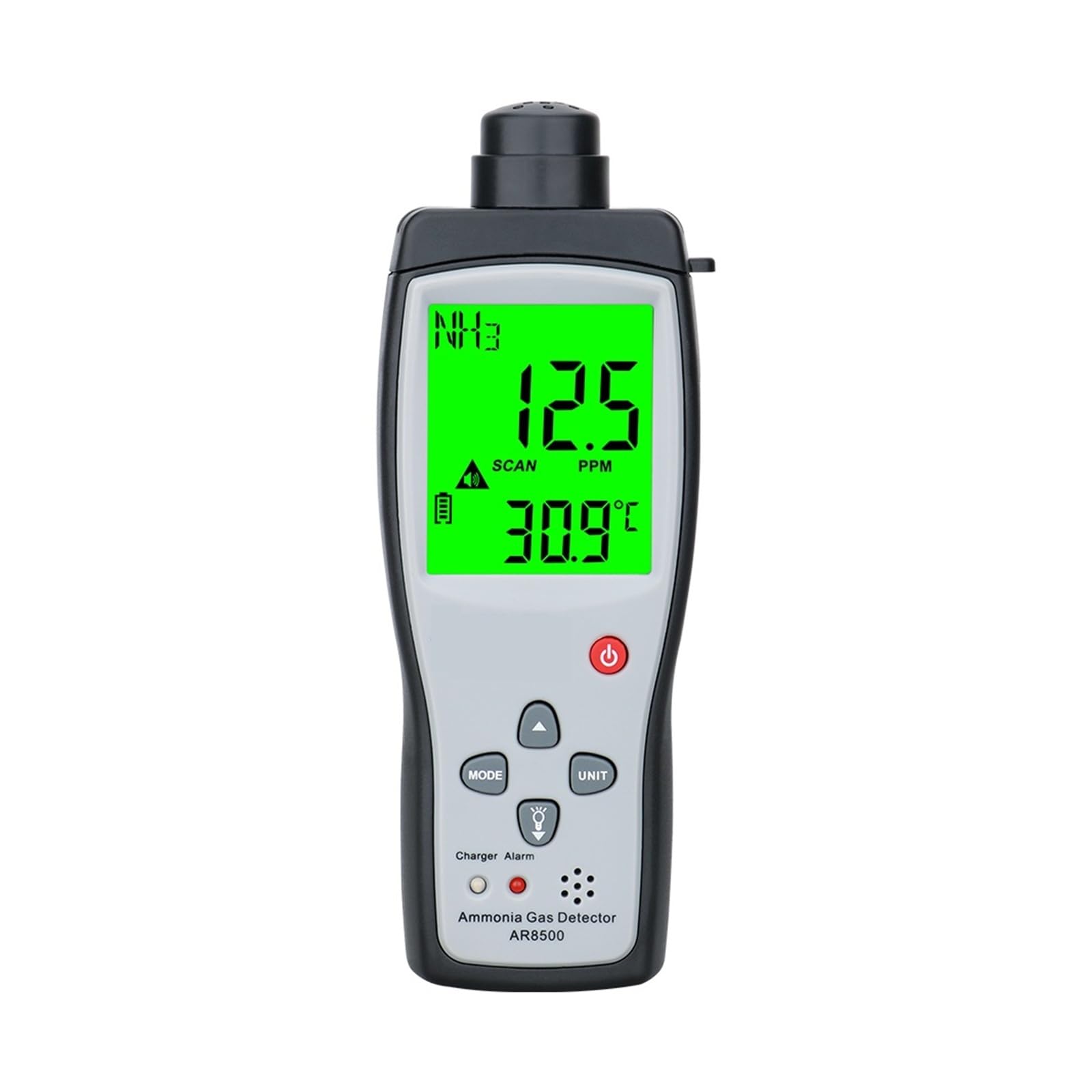 Detektor gazu AR8500 NH3 z wyświetlaczem LCD, ręczny analizator gazu Tester miernika z zakresem 0-100PPM dźwiękowy alarm świetlny Szybkie monitorowanie
