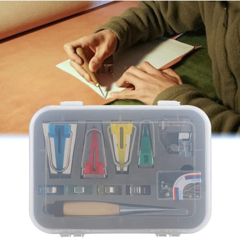 DIY 60 sets Fabric Bias Binding Tape Maker multi-function piping belt maker sewing Bias Tape Maker Patchwork machine accessories - (Color: MULTI)