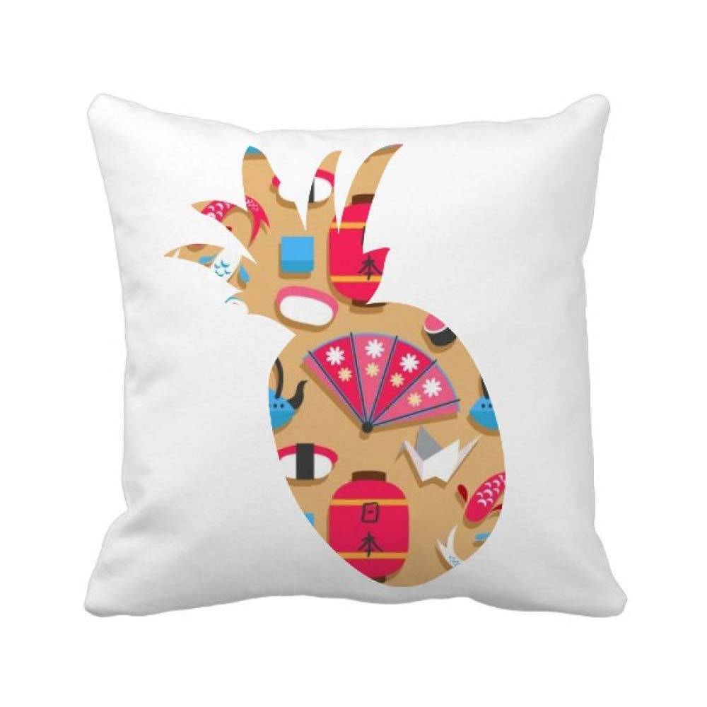 Taie de coussin carrée grue japonaise au design ananas DIY