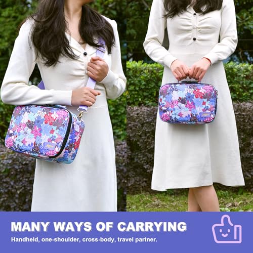 MAICHENG Smell Proof Bag, Large Odor Proof Stash Box with Combination Lock, Smell Proof Container, Medicine Lock Box Crossbody Bag for Travel Storage, Gifts for Women, Purple - Thumbnail 4