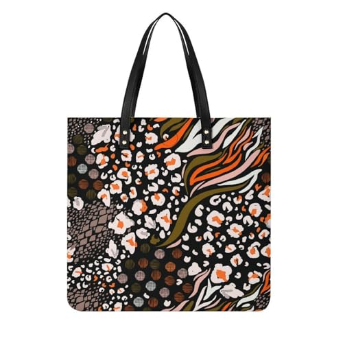 Sac à main texture animale élégant grand format 39x39cm pour femme active