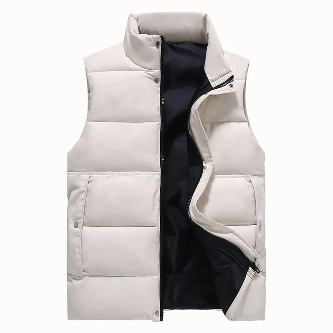 Vogrtcc Chaleco Sin Mangas Con Cuello Levantado Para Hombre Chaleco Con Cremallera Y Plumón