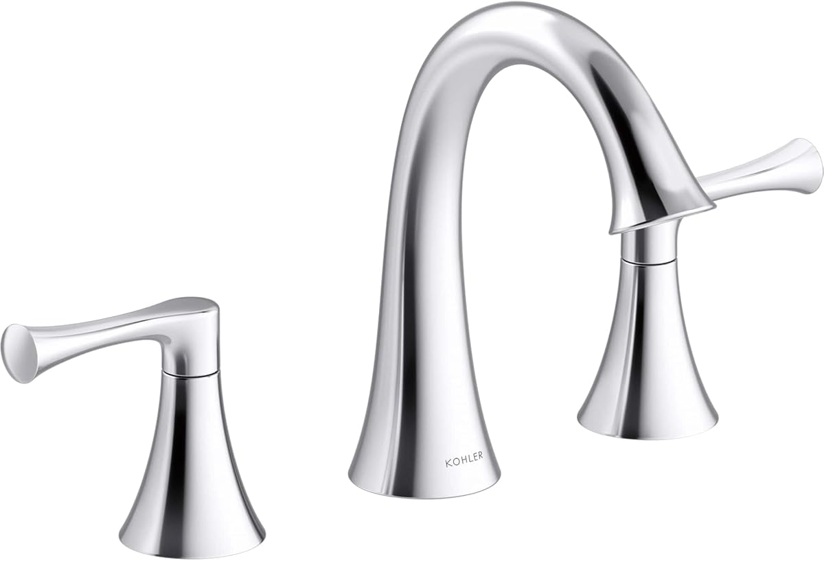 Kohler 35953-4-CP Buckley™ Widespread Bathroom Sink Faucet, 1.2 gpm, Polished Chrome