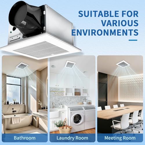 Ventilador de Extracción para Baño mw, 80 CFM, Ultra Silencioso (0,8 sones), Instalación en Techo para Baños hasta 80 pies cuadrados, No Requiere Acceso al Ático, Certificado ETL y FCC miniatura 3