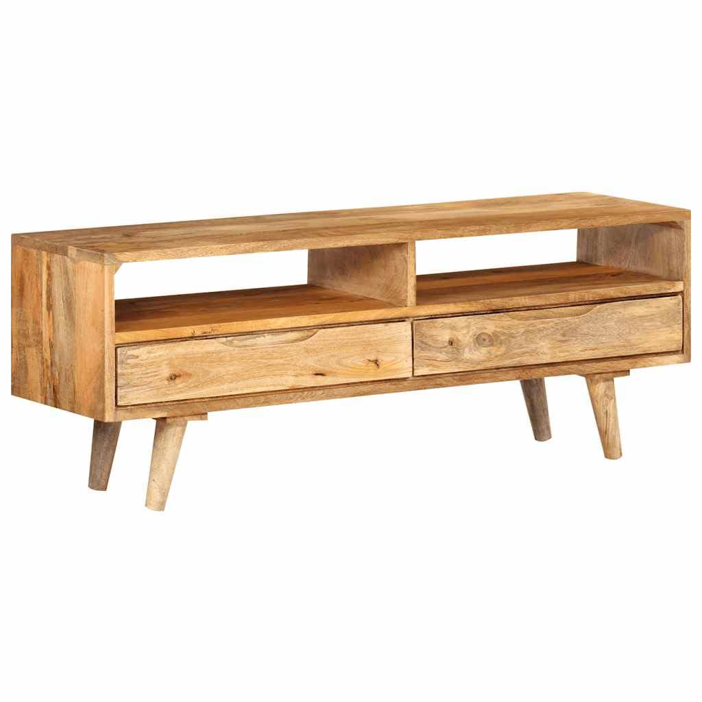 Mobile basso per TV, in legno massiccio, 110 x 30 x 41 cm, colore