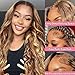studyy Highlight Ombre 360 Lace Front Wigs Human Hair Pre Plucked with Baby Hair Body Wave Balayage Honey Blonde HD 360 Full Lace Frontal Wigs for Women 24inch