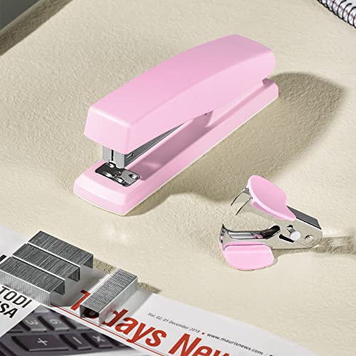 Deli Stapler, Desktop Stapler, Office Stapler, 25 Sheet Capacity, Includes 1000 Staples and Staple Remover, Pink - Image 3