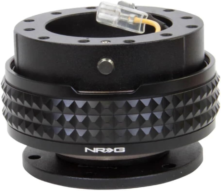 NRG Innovations NRG-SRK-210BK-BK GEN 2.1 Steering Wheel Quick Release Adapter, 6-Hole & 6x70 and 6x74mm Bolt Patterns Black Body/Black Pyramid Ring