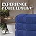 White Classic Wealuxe Navy Blue Bath Towels 24x50 Inch, Cotton Towel Set for Bathroom, Hotel, Gym, Spa, Soft Extra Absorbent Quick Dry 6 Pack