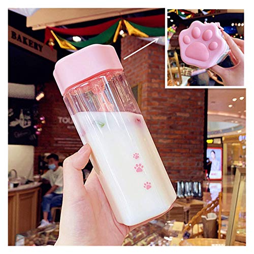 Water Cup Nieuwe Mooie Waterfles Creatieve Leuke Transparante Plastic Melk Drinkbeker Draagbare Anti Fall Cups Met Handvat (Capaciteit: 500 ml, Kleur: Blauw) - Image 5