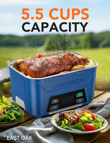 image for EAST OAK Cordless Electric Lunch Box for Adults, Heated Lunch Box Batt
