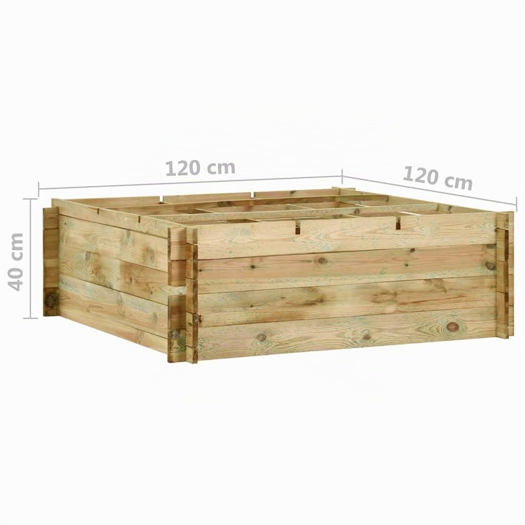 Jardinière pour légumes Bois de pin imprégné 120x120x40 cm
