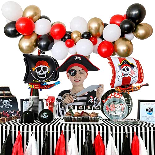 SPUNICOS Children's Pirate Costume with Hat, Eyepatch, Cutlass Kids S(4-6) by SPUNICOS - Image 3