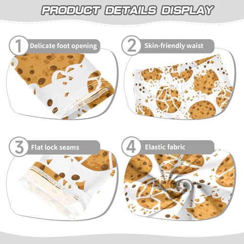 ZZKKO Girls Leggings Cartoon Broken Cookies Toddler Girls Clothes Leggings for Girls Toddler Girls Leggings 3-4T3