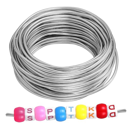 SHINEOFI 15m Aluminum Wire 3mm Bendable Crafting Wire Versatile for DIY Jewelry Model Making