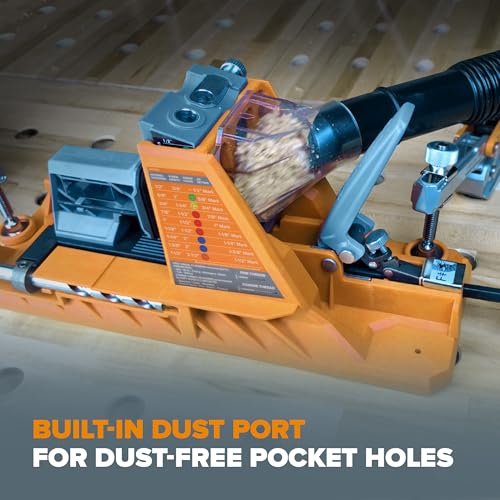 Image of BORA Automatic Pocket Hole Jig with 350 pc Pocket Hole Screw Set, Auto Adjusting Drill Guide, Pocket Hole Jig Kit for Woodworking - For Materials 1 /2 inch to 1-1 /2 inch Thick, Power Tool Accessory Jigs