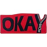 Wikineon Embroidered Iron On Patch, Okay Applique Patch, Punk Roll Embroidered Badge Iron On/Sew On