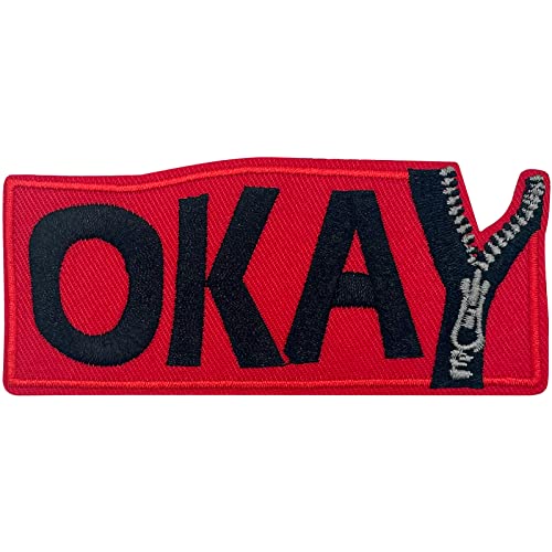 Wikineon Embroidered Iron On Patch, Okay Applique Patch, Punk Roll Embroidered Badge Iron On/Sew On Diy Clothing Accessories, Perfect For Jackets Backpack Clothes Hats Jeans T-Shirt #TOP26