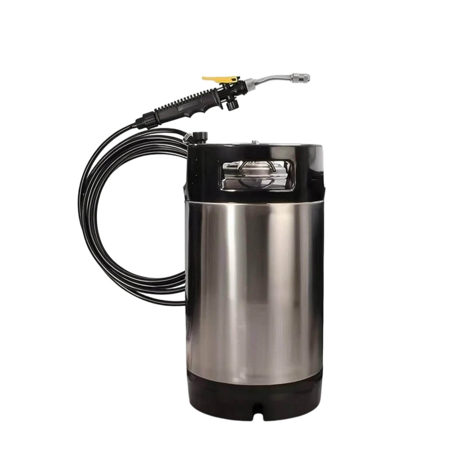 Pulverizador Acero Inoxidable Ajustable Pulverizador con Tubo Flexible Espiral Intenso Fumigadora con Tubo Flexible para Establecimientos Industriales, 9.5L