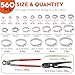 560PCS 22 Sizes Single Ear Hose Clamps, 5.3-33.1mm 304 Stainless Steel Crimp Hose Clamps with Tools, Ear Clamp Perfect for Secure Plumbing, Automotive, Fuel Line,Industrial Applications