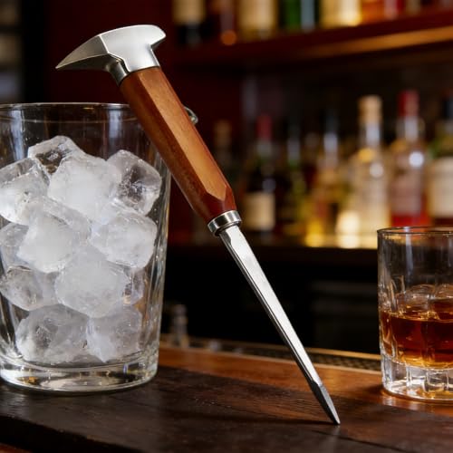 8.86-inch Stainless Steel Ice Pick with Wooden Handle - Heavy Duty Ice Breaker Tool for Kitchen, Bar, Bartender, Home & Commercial Use (8.86inch)
