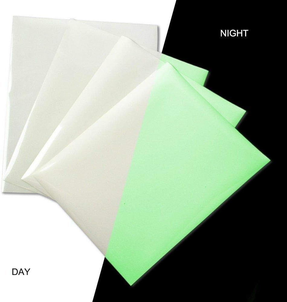 CISinks 10 Sheets A4 Glow in the Dark Printable Photoluminescent Paper – Rechargeable Luminous Film for Inkjet Printers, Safety Signs, Crafts, DIY Art Projects, 170 Micron, Non-Adhesive 8.27" x 11.7"