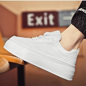  JEANS ホワイトスニーカー 厚底 白 Amazon | [FANGLI] 厚底スニーカー メンズ カジュアルシューズ 白