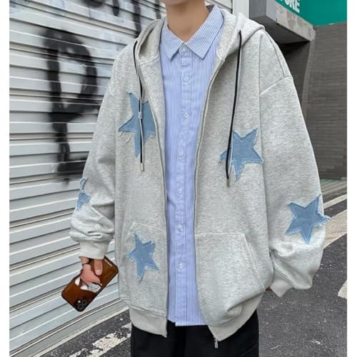 Y2k Hoodie Men Zip Hoodie Y2k Jacket Star Graphic Hoodies Sweatshirt Grunge Harajuku Hip Hop Streetwear4