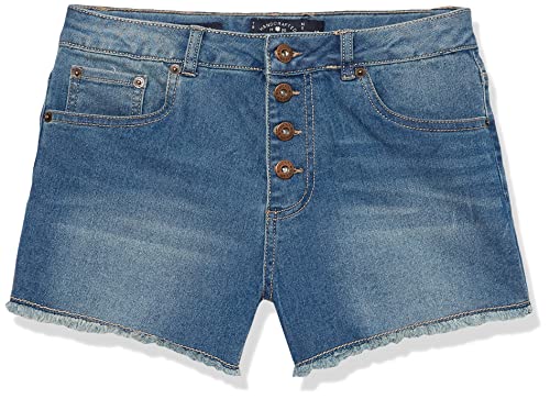 Image of Lucky Brand Girls' Cuffed Jean Shorts, Stretch Denim with 5 Pockets, Mid to High Rise Waist