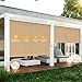 HOMEDEMO Outdoor Roller Shades for Patio, 8' x 8'(WxH) Khaki Roll up Shade for Outside，Sun Roller Shade Cloth Roll Blinds Cordless Waterproof for Porch Gazebo Pergola Balcony Backyard