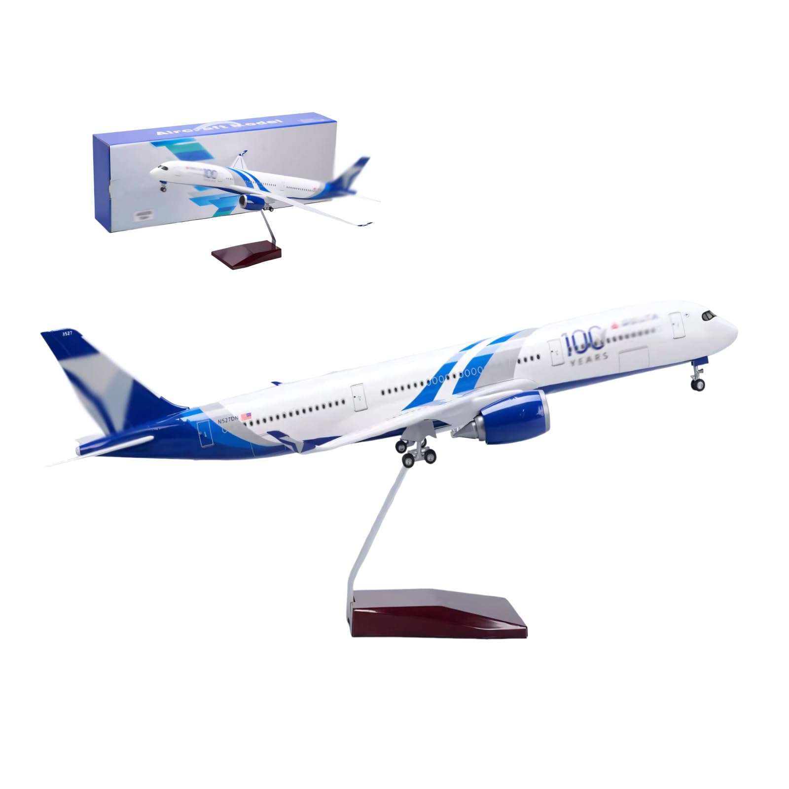 Modello aereo statico A350 in scala 1/150, replica resina altamente dettagliata con carrello atterraggio rimovibile for collezionisti, display educativo for gli appassionati aviazione(Ordinary model)