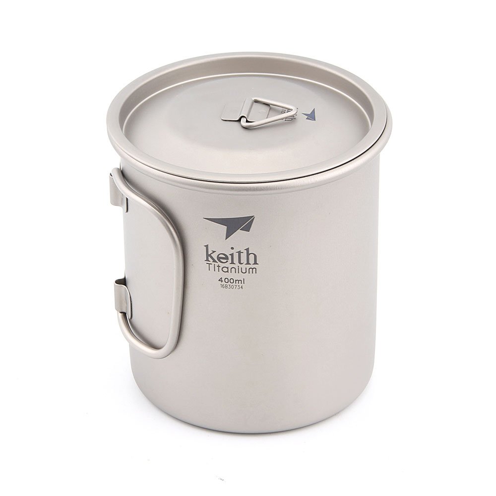 Keith 300ml/900ml Titanium Cup Outdoor Tableware Camping Travelling Foldable Handle Cup