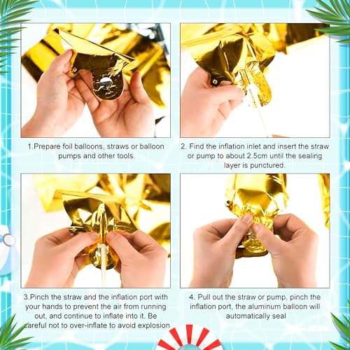 Image of Summer Pool Beach Party Decoration, Pool Party Birthday Bash Party Decorations Tropical Balloons Banner for Kids Swimming Water Luau Tropical Hawaii Party Decoration Supplies