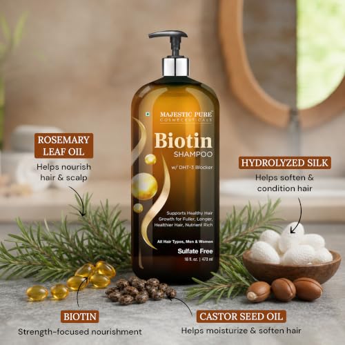 Image of Majestic Pure Biotin Shampoo Sulfate & Paraben Free - 16 Fl Oz