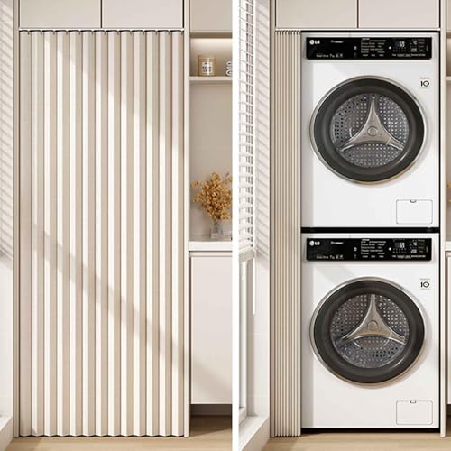 YWQJL Cortinas de Gabinete,con Rieles Deslizantes Cortinas de Armario Cocina Impermeables Cortinas Multifuncionales Cortina de Gabinete de Zapatos(3,W*H/50 * 90cm)