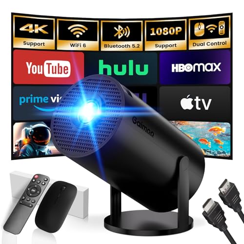 [Built-in App & Smart Projector] Mini Projector 2026 Upgraded Support 4K 1080P FHD Portable...