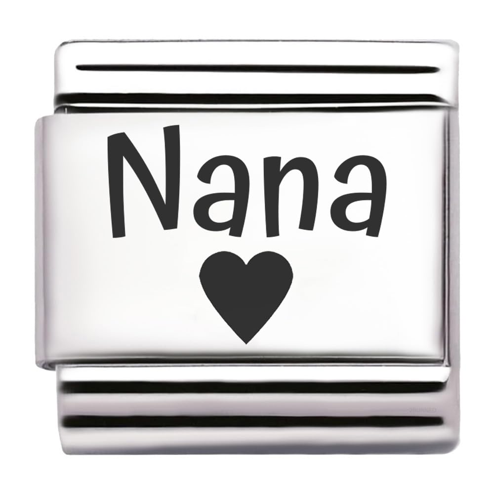 Personalised Custom Engraved Italian Charm Fits All 9mm Bracelet Links (Nana)