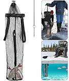 LFUTARI 1PC Ice Fishing Well - Portable Ice Fish Catching Basket - Lightweight Mesh Fishing Net Bag for Live Fish Fishing Bucket Storage Cage (1pc)