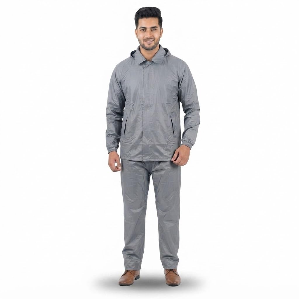 { 2026 Brings 5 Years WARRANTY ) Raincoat for Men Heavy Duty Waterproof Rain Suit with Hood, Durable Protective Gear for Bike Riding, Trekking, Travel, Full Body Coverage.-image-44