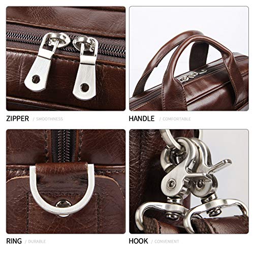 Image of Augus Leather Briefcase Laptop for Men Fits 16 Inch Laptop