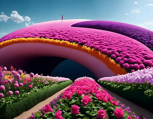 Poster sur toile jardin de fleurs SERENDIPITP toile decoration murale 58x90cm image nature salon