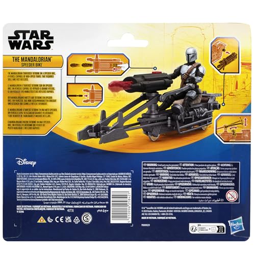 Image of STAR WARS Epic World of Action The Mandalorian & Speeder Bike, 4-Inch Action Figure & Vehicle, Toys for 4 Year Old Boys and Girls & Up