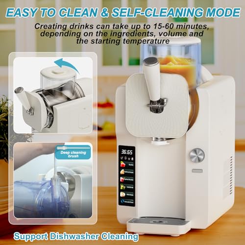 ice cream maker slushie machine for home slushy machine 70 oz margarita machine with 6 preset programs for ice cream smoothie milkshake cocktail frapps 9-level adjustable thickness white