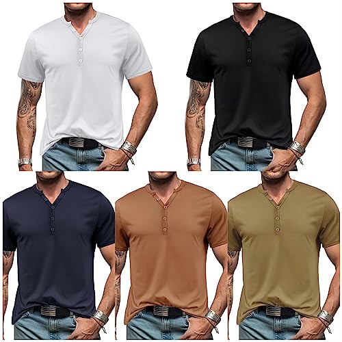 KHAMEO Camisa Masculina De Verão Esportiva Fina De Manga Curta Camiseta Esportiva De Botão Inferior
